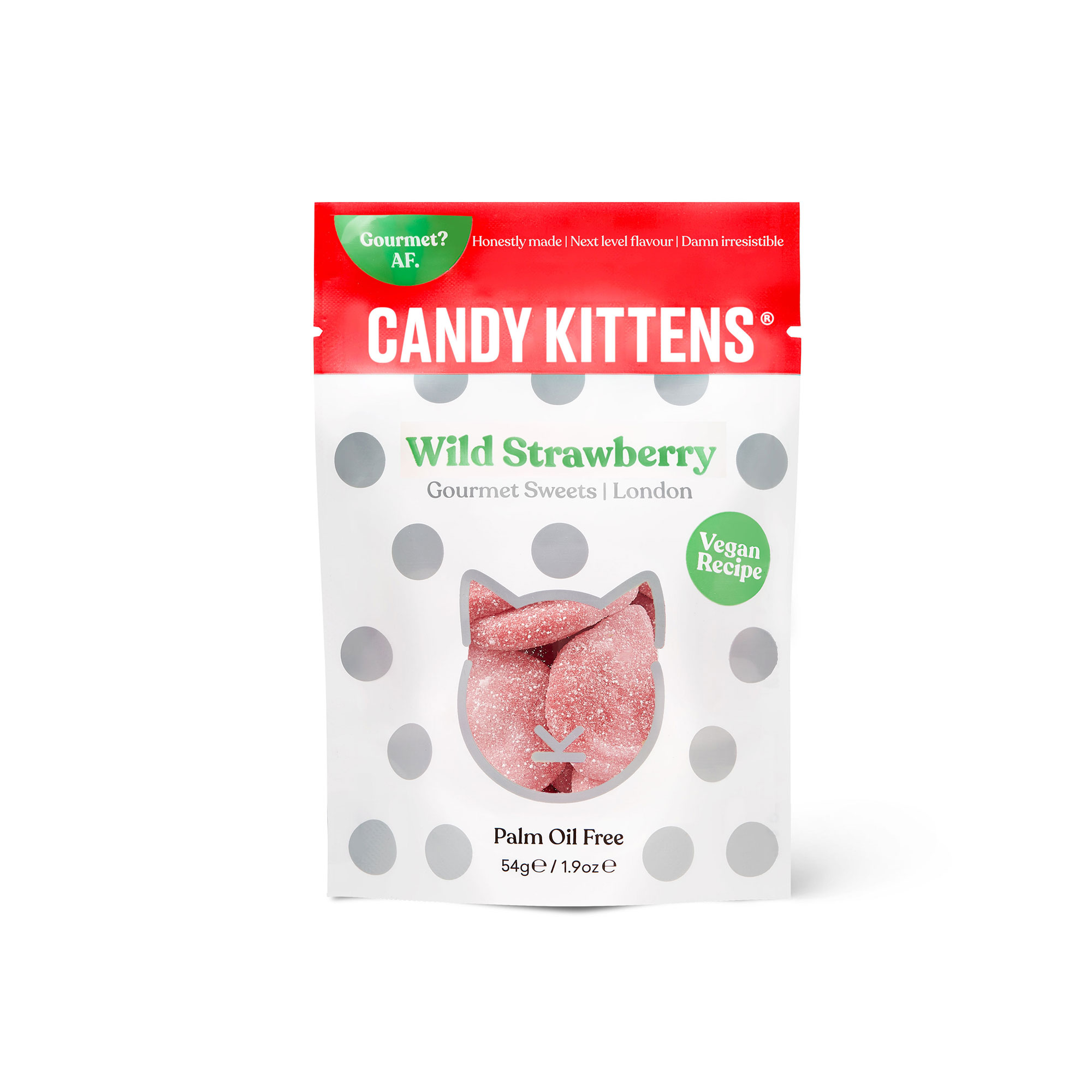 Candy Kittens Pop Bag Wild Strawberry (12x54g) Wholesale Candy Kittens Delivered By Epicurium