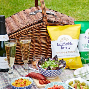 Fairfields Farm Crisp Packets at a picnic